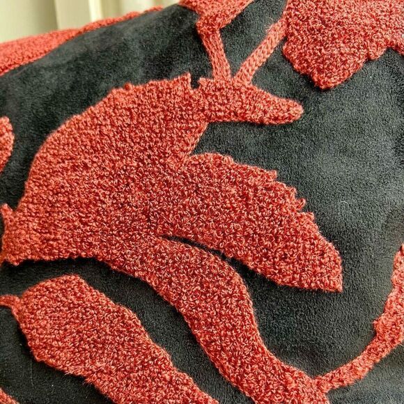 Black and Red Tufted Throw Pillow Cover Maximalist Moody - Picture 2 of 4